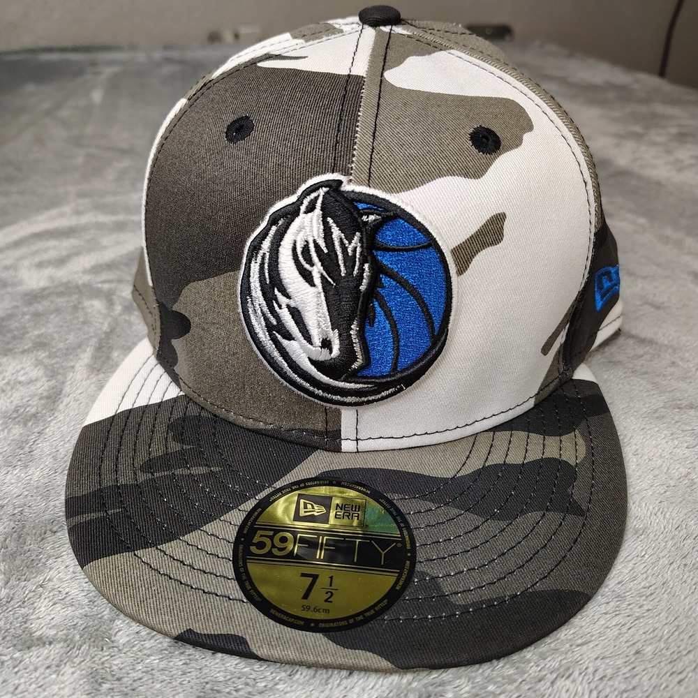 New Era Dallas Mavericks NBA Camouflage Camo 59Fifty 7 3/8 Fitted Hat Cap